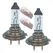 Kit Lampada Farol Baixo E Lanterna Foco Duplo H7 T10