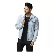 Jaqueta Jeans Masculina Casaco Blusa Sarja Pelinho Botoes