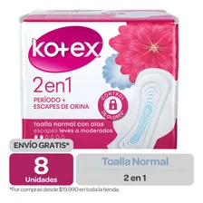 Toalla Higiénica Kotex 2 En 1 - 8 Un