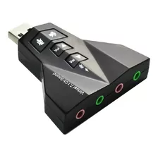 Tarjeta De Sonido Usb Externa 7.1 Doble Jack Mic Y Audio Color Negro