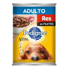 Alimento Pedigree Filetes Res P/perro Adulto En Lata 625g 