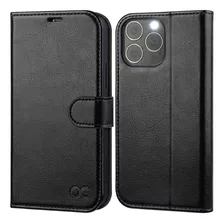 Funda Para iPhone 13 Pro Max, De Cuero/negra/con Tapa