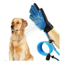 Guante Ducha Masajeador 2 En 1 Para Mascotas Con Manguera Color Azul