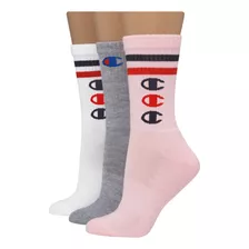 Calcetines Champion Mujer 3 Pares Gris/rosa/blanco Ch502