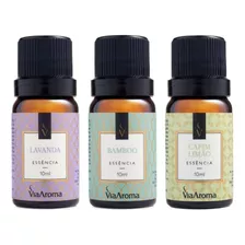 Kit 3 Essências 10ml - Bamboo, Capim Limão, Lavanda