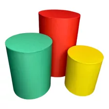 Trio Capas Para Cilindros - Vermelho Verde E Amarelo