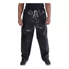 Calça De Chuva Pvc Forrada Preta Tamanho 