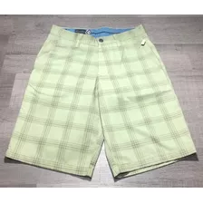 Bermuda Volcom Importada Gabardina Cuadros Ancha Larga 