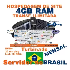 Hospedagem Site Mensal No Brasil 30gb Nvme +rápido 4gb Ram