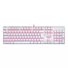 Teclado Gamer Mitra Branco Rgb K551w Outemu Red Redragon