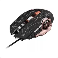 Mouse Gamer Fio Ergonômico Barato Preto Led Rgb Usb 3200 Dpi