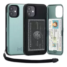 Funda Billetera Para iPhone 12 Mini 5.4 Verde Menta Pastel