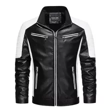 Jaqueta De Couro Biker Windbreaker Para Homens