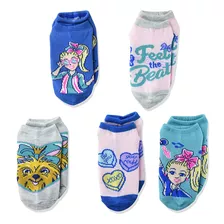 Jojo Siwa Baby Girls 5 Pack No Show Casual Sock, Blue, 6-8.5
