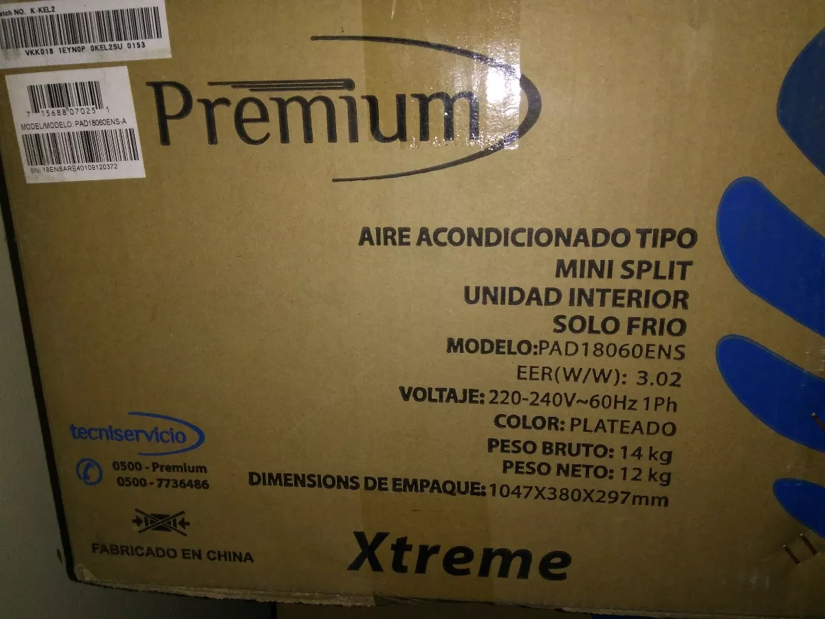 Aire Acondicionado Premium 18000 Btu Xtreme Plateado M Split