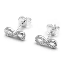 Aros Infinito Micropave Cubic - Plata 925