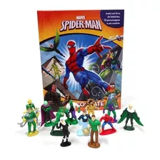 Livro Com 12 Miniaturas - Marvel Spider-man Ao Combate