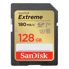 Cartão De Memória Sd Sandisk Extreme 128gb 180mb/s