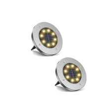 Estacas Led Solar Pack X 2 Unidades Luz Calida 8 Led 