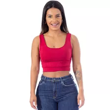 Cropped Top Feminino Básico Alça Grossa Lançamento Promoção