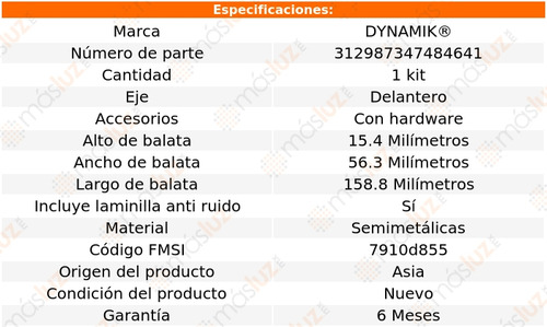 Balatas Semimetalicas Del Infiniti Q45 V8 4.5l 01 Dynamik Foto 3