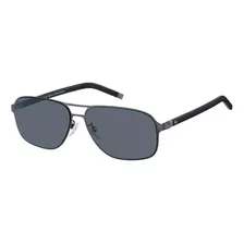 Óculos De Sol Tommy Hilfiger Th 1719/f/s V81/ir-62 Cor Da Armação Preto Cor Da Haste Preto Cor Da Lente Cinza Desenho Retangular