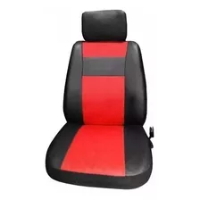 Fundas Cubre Asiento Cuero Ecologico Rojo Negro Delantero