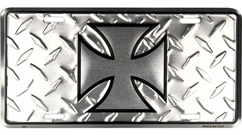Foto de Brand: Hangtime Iron Cross Front Novelty License Plate 6x12