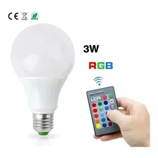 Lampara Led Rgb 3w E27 220v Control Remoto 16 Colores