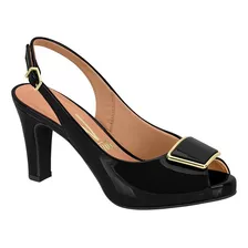 Sandália Peep Toe Slingback Vizzano