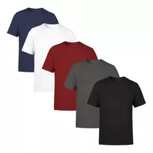 Kit Com 5 Camisetas Masculina 100% Algodão Fio 30.1 Atacado