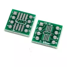 10 Pcb Adaptador Sop8 Tssop8 Ssop8 Smd A Dip8 2.54mm