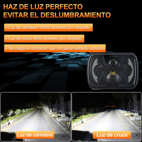 Par 60w Faros Led  5x7/6x7 H4 H6054 7 Pulgadas Con Drl Hi/lo Foto 9