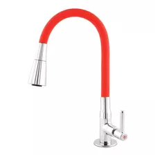 Torneira Cozinha Gourmet De Pia Torneira Flexivel Bancada Cor Vermelho