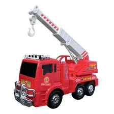 Brinquedo Caminhão Bombeiros Resgate Vermelho Com Luz E Sire