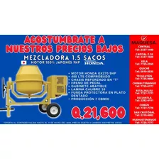 Oferta Mezcladora Jf 1.5 Sacos Motor Honda 9hp 