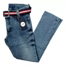 Calça Jeans Skinny Juvenil Menino 10 12 14 16 Com Elastano