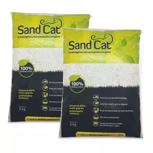 Areia Gato Super Premium Sand Cat 2 Gatinhos Kit Para O Mês