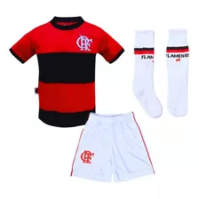 Uniforme Infantil Flamengo Shorts E Meião Branco Oficial