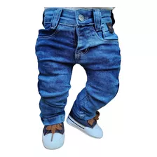 Calça Jeans Com Lycra Bebê Masculina P M G.