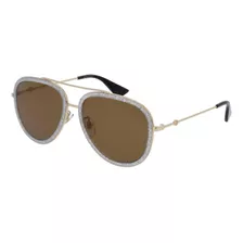 Gucci Gg0062s 004 Aviador Tranparente Dorado