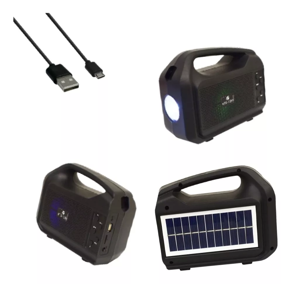 Corneta Bocina Bluetooth Con Panel Solar Y Linterna 