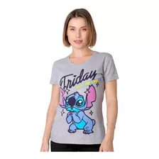 Playera Moda Camiseta Mujer Gris Disney 56505063