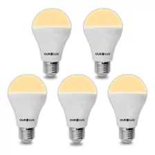 Kit 5 Lâmpadas Led Bulbo A60 15w 3000k Luz Amarela Ourolux