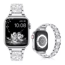 Malla Para Apple Watch Series1-7 Brillos Plata 42/44/45mm