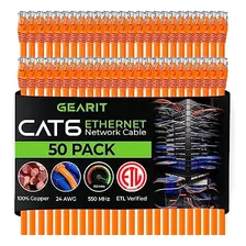 Parche Gearit, Paquete De 50, Cable Ethernet Cat6 Cat6 Sin E