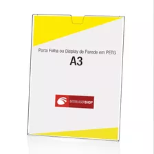 Kit 10 Displays Porta Folha Parede Petg A3 Vertical 30x42cm