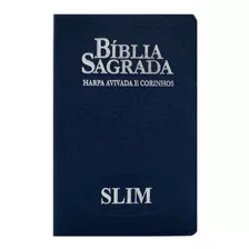 Biblia Sagrada Rc Slim Com Harpa E Corinhos Media Com Indice Azul