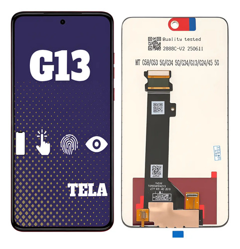 Motorola Tela Moto G13 / G23 / G34 / G53 Display LCD Sem Aro + Pelicula