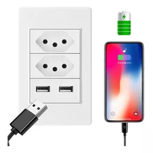 Tomada De Parede Duo 10a Com 2 Entradas Usb Bivolt Para Casa